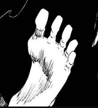 The bare underside of Ichigo's foot.